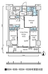 東京メトロ南北線 志茂駅 徒歩8分の賃貸マンション 9階3LDKの間取り