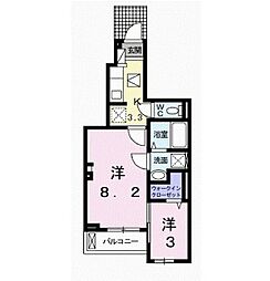 アミーゴII 1階2Kの間取り