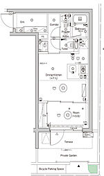 東京メトロ東西線 門前仲町駅 徒歩5分の賃貸マンション 1階1DKの間取り