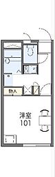 レオパレスリバージュオカベW 1Kの間取図画像