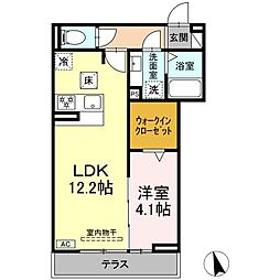 近鉄名古屋線 烏森駅 徒歩6分の賃貸アパート 1階1LDKの間取り
