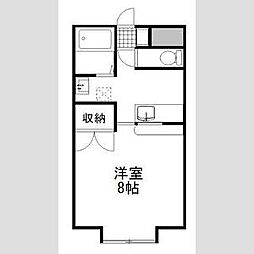 セントラルハイツたまむら 3階1Kの間取り