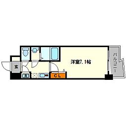 セレニテ京橋クレア 7階1Kの間取り