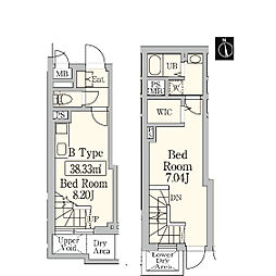 アグレシオ品川大井 地下1階1LDKの間取り