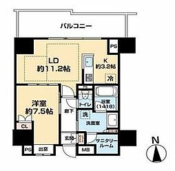 ザ・ハウス豊橋ＷＥＳＴ　1302号室 1302 13階1SLDKの間取り