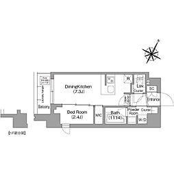 東京メトロ丸ノ内線 新中野駅 徒歩4分の賃貸マンション 1階1DKの間取り