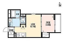 Ｆｉｏｒｅ　川越新宿町 3階1LDKの間取り