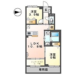 グルーヴィ 2LDKの間取図画像