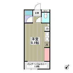 JR京浜東北・根岸線 港南台駅 徒歩10分の賃貸アパート 1階ワンルームの間取り