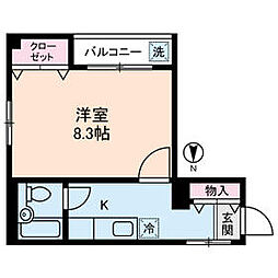 都営三田線 板橋本町駅 徒歩5分の賃貸マンション 3階1Kの間取り
