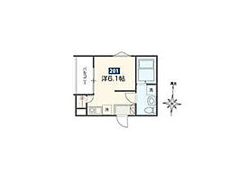 JR鶴見線 弁天橋駅 徒歩13分の賃貸アパート 2階ワンルームの間取り