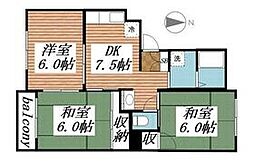 メゾン・ゴールド大塚 203 2階3DKの間取り