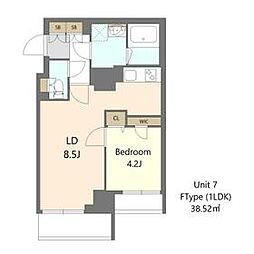 都営三田線 西台駅 徒歩10分の賃貸マンション 3階1LDKの間取り