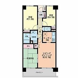 習志野台野村ハイツ 2階3LDKの間取り