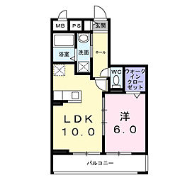 東武東上線 下赤塚駅 徒歩17分の賃貸アパート 3階1LDKの間取り