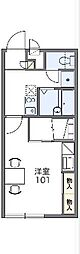 レオパレスサンクレール柏B 1Kの間取図画像