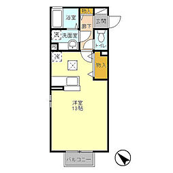 ロイヤルバード 1階ワンルームの間取り