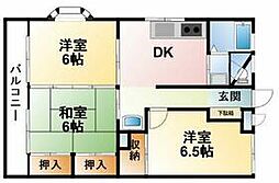 グランドール 3階3DKの間取り