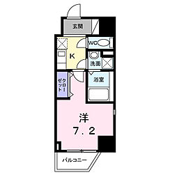 京急久里浜線 京急久里浜駅 徒歩3分の賃貸マンション 7階1Kの間取り