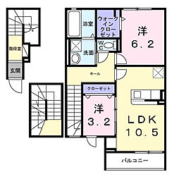 ドルチェビータ　III 3階2LDKの間取り