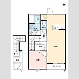 リーブルファイン葛飾西水元 2階1LDKの間取り
