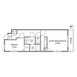 日暮里舎人ライナー 舎人駅 徒歩2分の賃貸マンション 5階1LDKの間取り