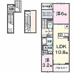 ＭＡＬＩＢＵ（マリブ） 302 3階2LDKの間取り