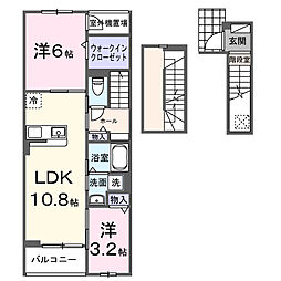ＭＡＬＩＢＵ（マリブ） 303 3階2LDKの間取り
