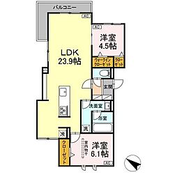 JR東海道本線 西岐阜駅 徒歩7分の賃貸アパート 2階2LDKの間取り