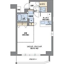 Metrosa谷町六丁目South 12階1LDKの間取り