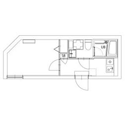 東武東上線 下板橋駅 徒歩7分の賃貸マンション 2階1Kの間取り