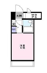 ライオンズステーションプラザ磯子 4階1Kの間取り