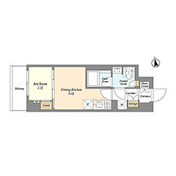 ＡＩＦＬＡＴ品川戸越パークサイド 3階1DKの間取り