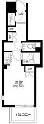 ルジェンテ白金台 6階ワンルームの間取り