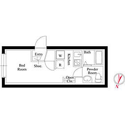都営三田線 志村坂上駅 徒歩9分の賃貸マンション 3階ワンルームの間取り