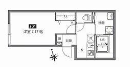 京成本線 堀切菖蒲園駅 徒歩4分の賃貸アパート 3階1Kの間取り