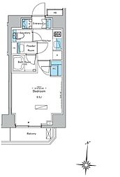 都営新宿線 菊川駅 徒歩5分の賃貸マンション 5階1Kの間取り