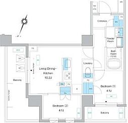 東武東上線 下板橋駅 徒歩3分の賃貸マンション 3階2LDKの間取り