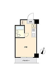 東急目黒線 西小山駅 徒歩3分の賃貸マンション 3階ワンルームの間取り