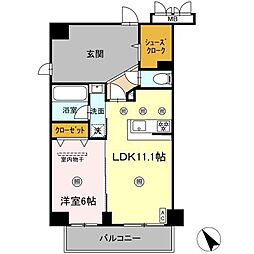 沖縄都市モノレール 美栄橋駅 徒歩5分の賃貸マンション 4階1LDKの間取り