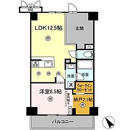 沖縄都市モノレール 美栄橋駅 徒歩5分の賃貸マンション 5階1LDKの間取り