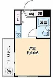 西武新宿線 上井草駅 徒歩11分の賃貸マンション 4階ワンルームの間取り