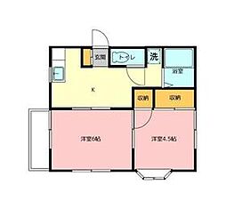 Ｋ．Ｌハイツ福王台 2階2Kの間取り
