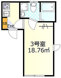 JR埼京線 浮間舟渡駅 徒歩9分の賃貸アパート 1階1Kの間取り