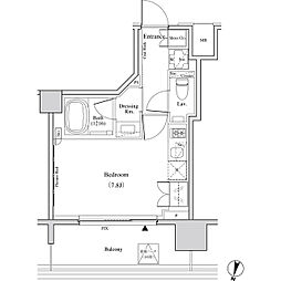 JR山手線 代々木駅 徒歩8分の賃貸マンション 4階ワンルームの間取り