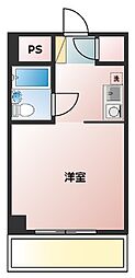 ポートハイム三春台 2階ワンルームの間取り