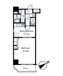 メインステージ横濱伊勢佐木 6階1DKの間取り