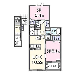 Ｔ＆Ｋ 2階2LDKの間取り