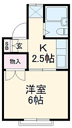 和泉荘 1階1Kの間取り