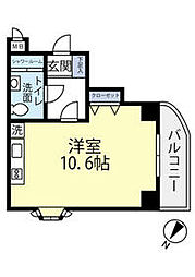 東京メトロ銀座線 表参道駅 徒歩12分の賃貸マンション 3階ワンルームの間取り
